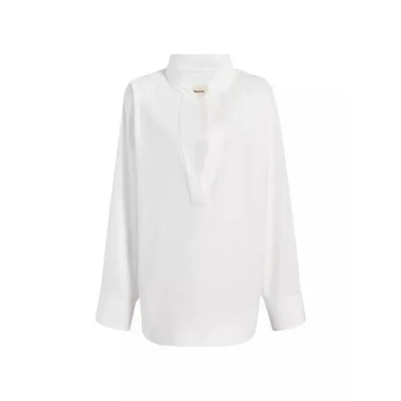 Khaite Tito Oversized Shirt Top in White 0 - Picture 5 of 5